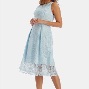 Adrianna Papell Ribbon Embroidery Dress in Opal